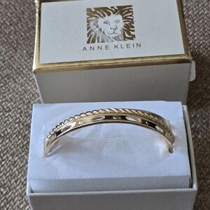 Anne Klein Gold-Tone Textured Bracelet Set 2tone New 3pieces